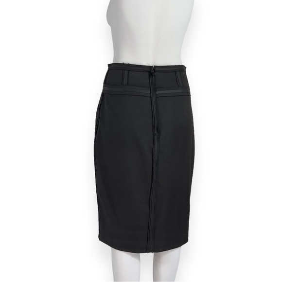 Robert Rodriguez Window Pane Straight Pencil Skirt Black - Picture 5 of 13